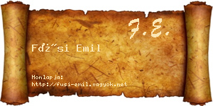 Füsi Emil névjegykártya